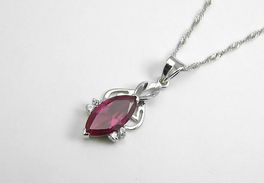 925銀飾批發(fā) 紅剛玉吊墜與純銀項鏈天然寶石時尚首飾，廠家直銷圖片及價格解析